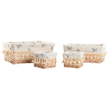 Korb für schmutzige Wäsche Home ESPRIT natürlich korb Shabby Chic 36 x 25 x 16 cm 4 Stücke