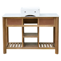 Waschtischunterschrank unter dem Waschbecken Home ESPRIT Weiß natürlich aus Keramik Mango-Holz 120 x 50 x 82 cm