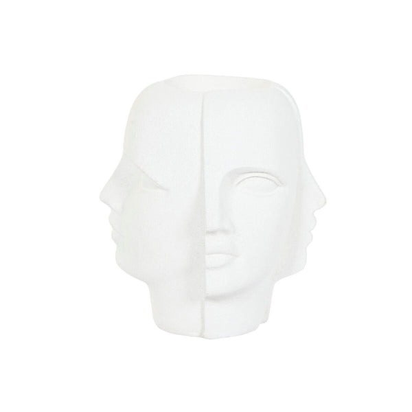 Blumentopf Home ESPRIT Weiß Magnesium Moderne Gesicht 49 x 49 x 50 cm