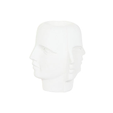 Blumentopf Home ESPRIT Weiß Magnesium Moderne Gesicht 49 x 49 x 50 cm