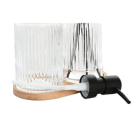 Badezimmer Set Home ESPRIT Schwarz Durchsichtig Bambus Kristall Moderne 3 Stücke