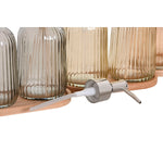 Badezimmer Set Home ESPRIT Grau Orange Bernstein Bambus Kristall 3 Stücke