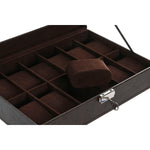 Box-Schmuckkästchen Home ESPRIT Dunkelbraun Polyurethan Kristall Stahl Holz MDF 30 x 20 x 8 cm
