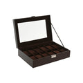 Box-Schmuckkästchen Home ESPRIT Dunkelbraun Polyurethan Kristall Stahl Holz MDF 30 x 20 x 8 cm