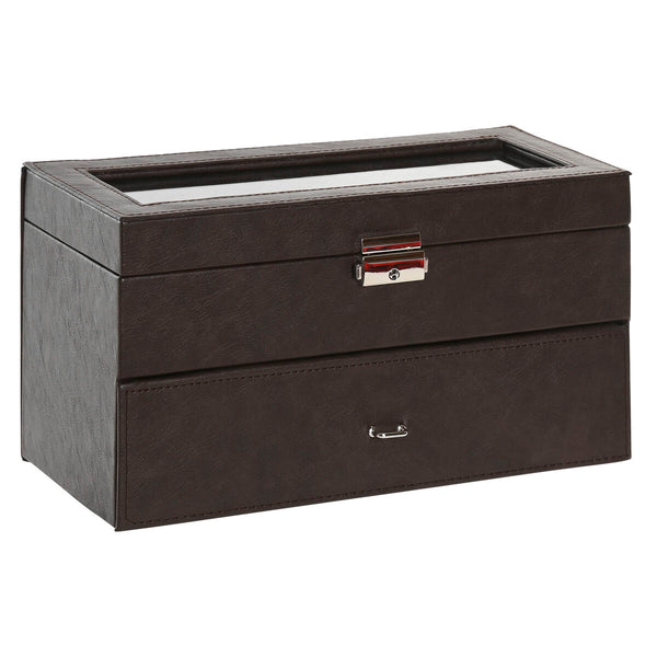 Box-Schmuckkästchen Home ESPRIT Braun Polyurethan Kristall Holz MDF 27,5 x 11 x 15 cm