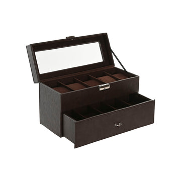 Box-Schmuckkästchen Home ESPRIT Braun Polyurethan Kristall Holz MDF 27,5 x 11 x 15 cm