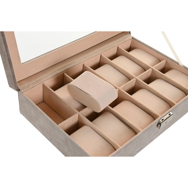 Box-Schmuckkästchen Home ESPRIT Grau Dunkelgrau Polyurethan Holz MDF 29,5 x 20 x 8 cm