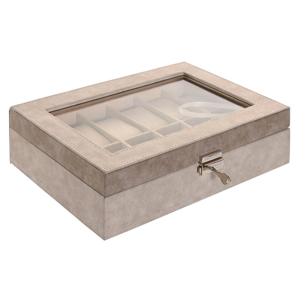 Box-Schmuckkästchen Home ESPRIT Grau Dunkelgrau Polyurethan Holz MDF 29,5 x 20 x 8 cm
