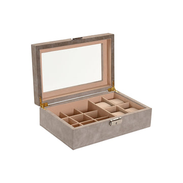 Box-Schmuckkästchen Home ESPRIT Braun Grau Polyurethan Holz MDF 25,00, X 16,5 X 8 CM