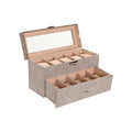 Box-Schmuckkästchen Home ESPRIT Grau Polyurethan Kristall Holz MDF 27,5 x 11 x 15 cm