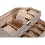 Box-Schmuckkästchen Home ESPRIT Grau Polyurethan Kristall Holz MDF 27,5 x 11 x 15 cm