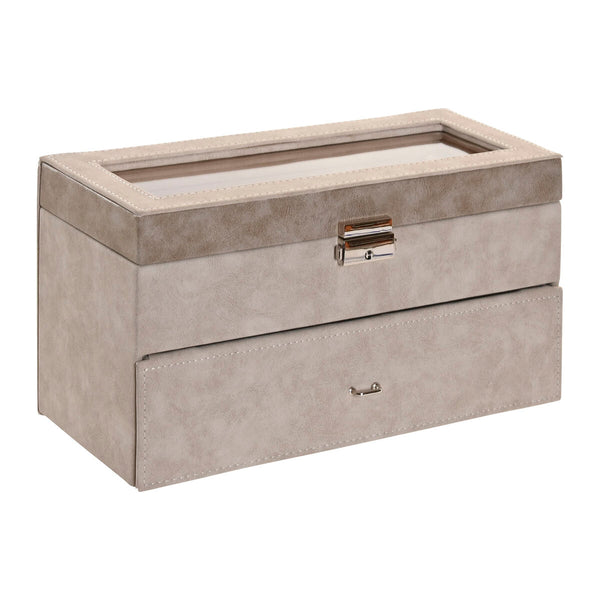 Box-Schmuckkästchen Home ESPRIT Grau Polyurethan Kristall Holz MDF 27,5 x 11 x 15 cm