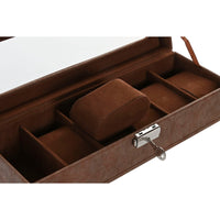 Box-Schmuckkästchen Home ESPRIT Braun Polyurethan Kristall Holz MDF 30 x 10 x 8 cm