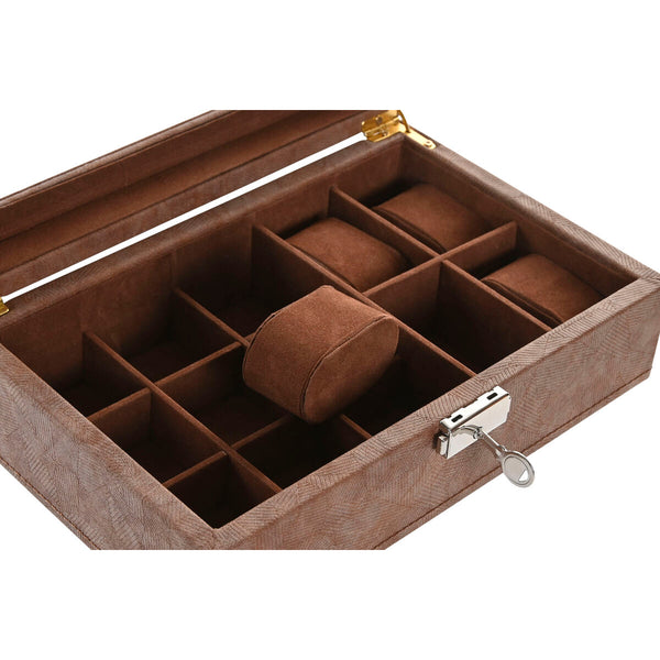 Box-Schmuckkästchen Home ESPRIT Braun Polyurethan Kristall Holz MDF 25 X 16,5 X 8,5 CM