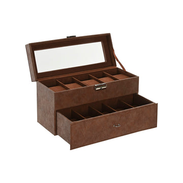 Box-Schmuckkästchen Home ESPRIT Braun Polyurethan Kristall Holz MDF 27,5 X 11 X 15,5 CM