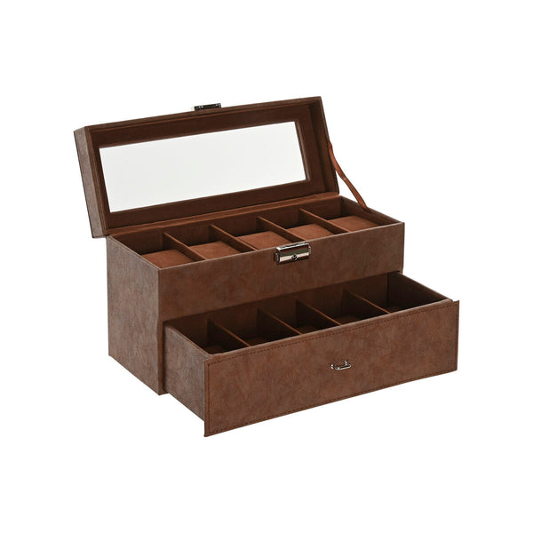 Box-Schmuckkästchen Home ESPRIT Braun Polyurethan Kristall Holz MDF 27,5 X 11 X 15,5 CM