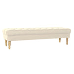 Hocker Home ESPRIT Creme Polyester Holz
