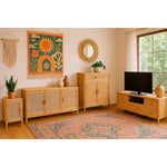 Anrichte Home ESPRIT Hellbraun Rattan Tanne 120 x 40 x 65 cm