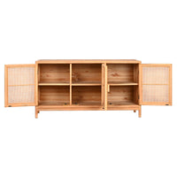 Anrichte Home ESPRIT Hellbraun Rattan Tanne 120 x 40 x 65 cm