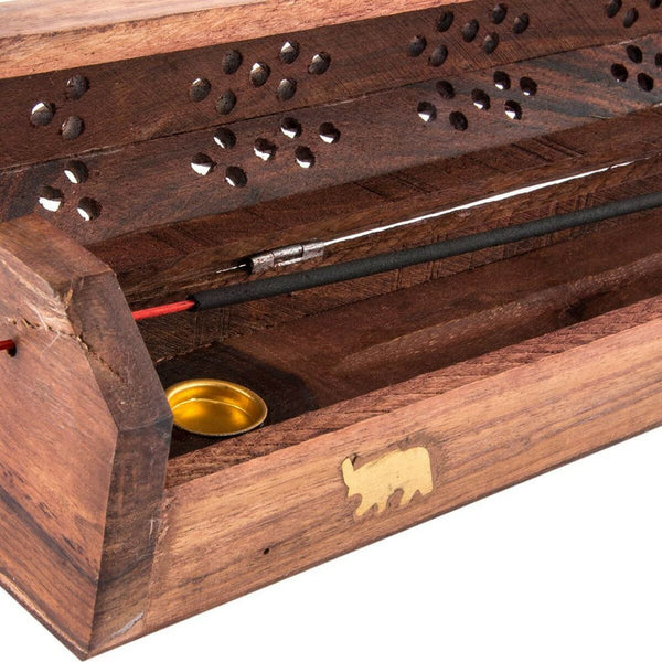 Aromalampe DKD Home Decor Holz Bambus Mandala natürlich 26 x 8 x 8 cm Weihrauch (6 Stück)