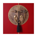 Anrichte ORIENTE Rot Gold Holz Eisen Holz MDF 73 x 26 x 90 cm