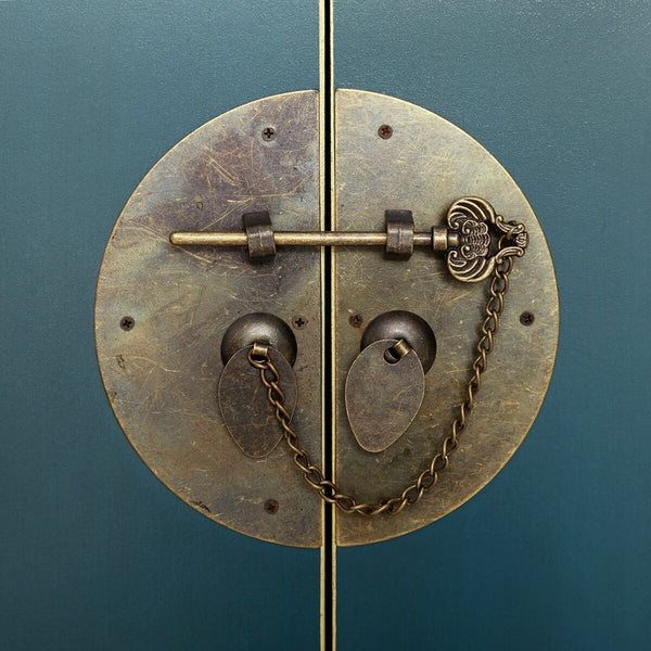 Anrichte ORIENTE Blau Gold Eisen Holz MDF 73 x 26 x 90 cm