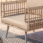 Zweisitzer-Sofa Ariki Stahl Rattan Synthetischer Rattan 161 x 84 x 67 cm