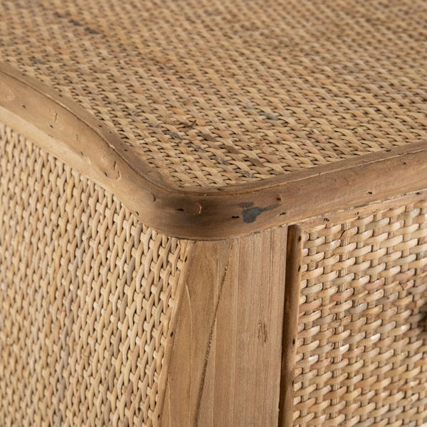Anrichte RATÁN natürlich Rattan Tannenholz Holz MDF 91 x 36 x 80 cm