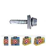 Schraubenkasten CELO 7301 Verzinkt Ø 6,3 x 63 mm Mit Unterlegscheibe Sechseckig Bohrer (250 Stück)