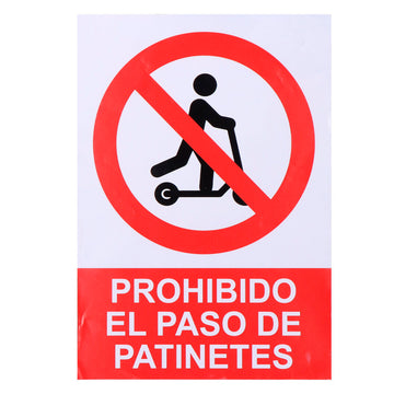 Schild Normaluz Prohibido acceder con patinete Vinyl 21 x 30 cm