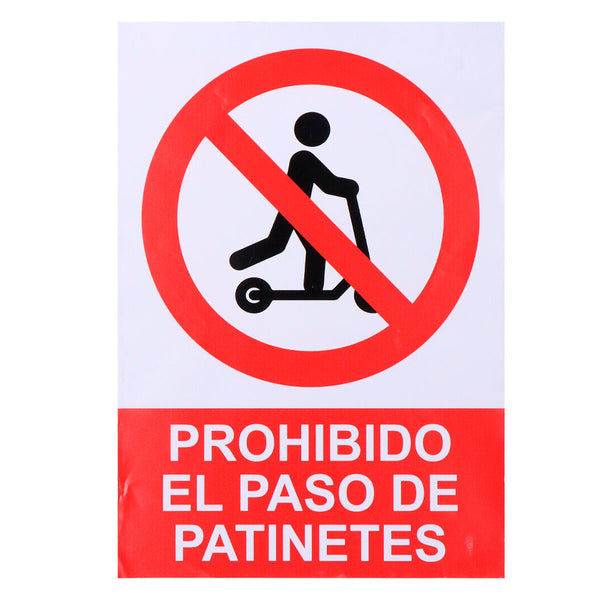 Schild Normaluz Prohibido acceder con patinete Vinyl 21 x 30 cm