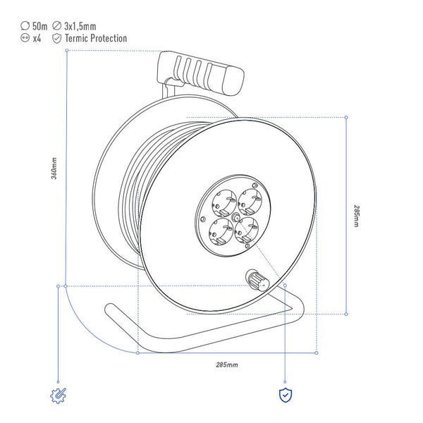 Verlängerungskabel EDM 20116 Schwarz 50 m