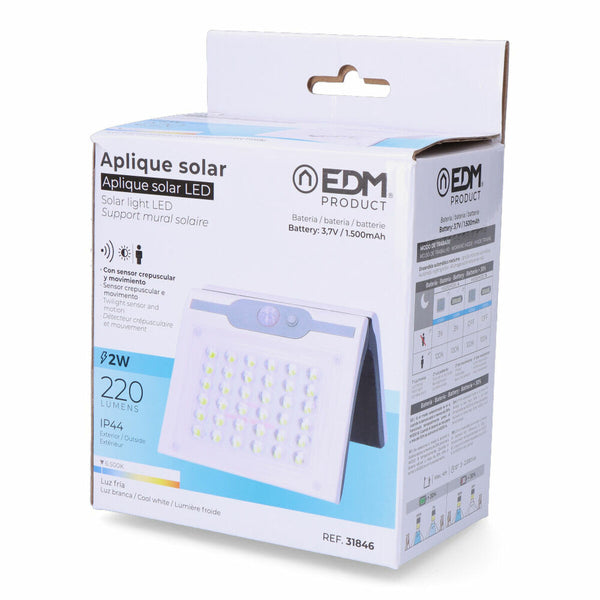 LED-Deckenleuchte EDM 31846 Weiß 2 W 220 lm Solar Bewegungsmelder (6500 K)