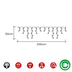 LED-Lichtvorhang EDM 71482 Icicle Easy-Connect 100 W 0,72 W 200 x 50 cm