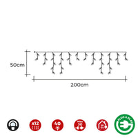 LED-Lichtvorhang EDM 71482 Icicle Easy-Connect 100 W 0,72 W 200 x 50 cm