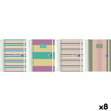 Tagesordnung Oxford COLOR BLOCK 1/8 12 x 18 cm 2025-2026 (8 Stück)