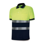 Kurzarm Poloshirt Gelb Marineblau Hohe Sichtbarkeit