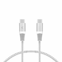 USB-C zu USB-C-Kabel KSIX Weiß