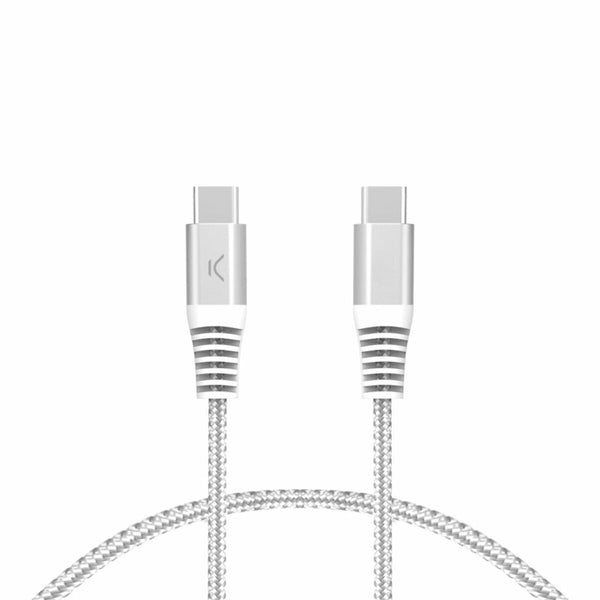 USB-C zu USB-C-Kabel KSIX Weiß