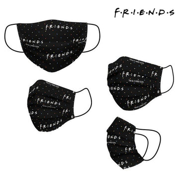 Wiederverwendbare Stoff-Hygienemaske Friends black