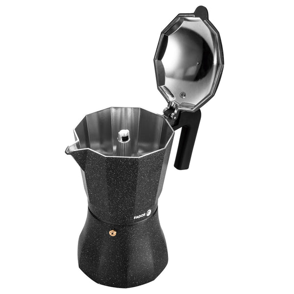 Italienische Kaffeemaschine Fagor Schwarz Aluminium 12 Kopper