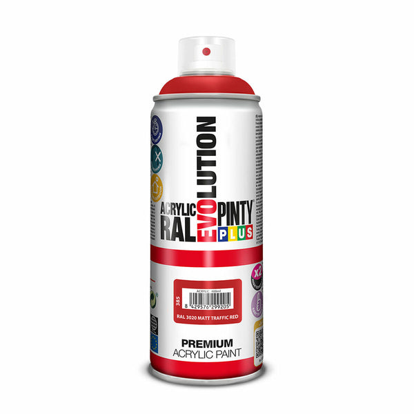 Sprühfarbe Pintyplus Evolution RAL 3020 Traffic Red 400 ml Mattierend
