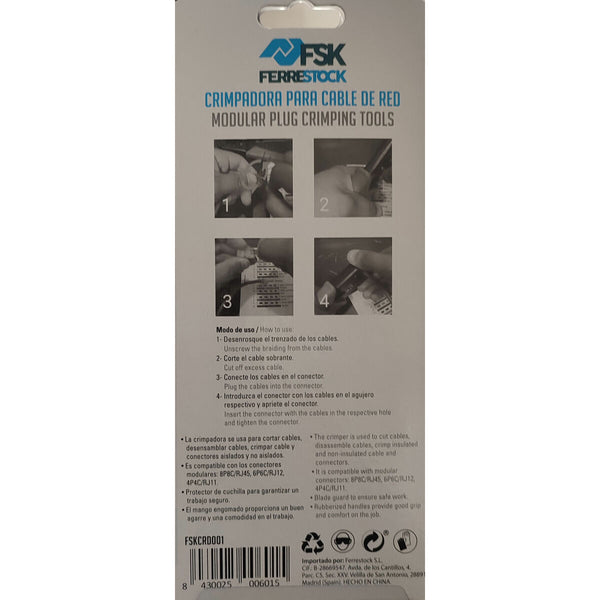 Crimpzange Ferrestock  RJ45 / RJ11 Abisolierzange