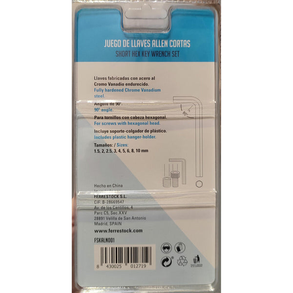Inbusschlüsselset Ferrestock 1,5 - 2 - 2,5 - 3 - 4 - 5 - 6 - 8 - 10 mm 9 pcs