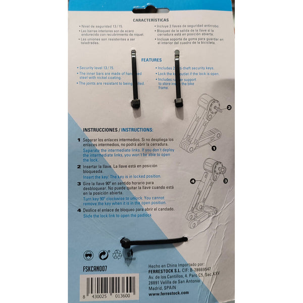 Kabel mit Vorhängeschloss Ferrestock 80 cm