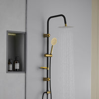 Dusche Säule Fontastock Schwarz Gold Edelstahl ABS Verchromt