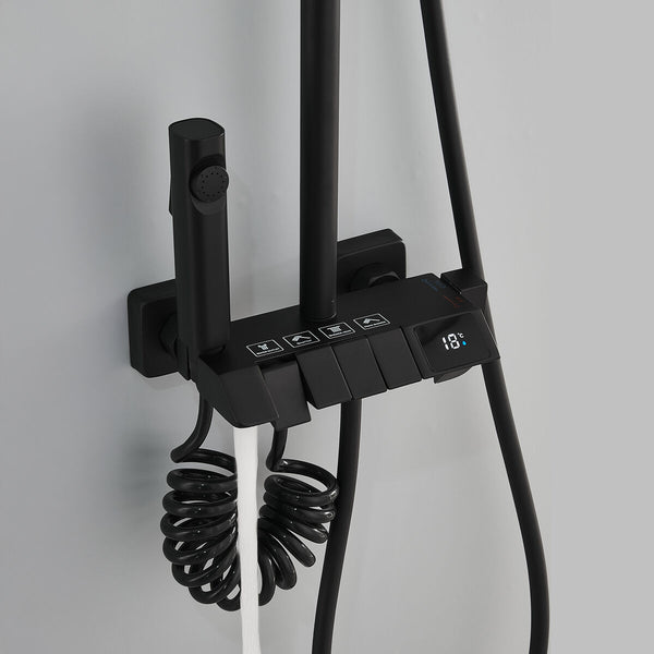 Dusche Säule Fontastock Schwarz Edelstahl ABS Kunststoff