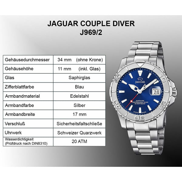 Herrenuhr Jaguar Silberfarben