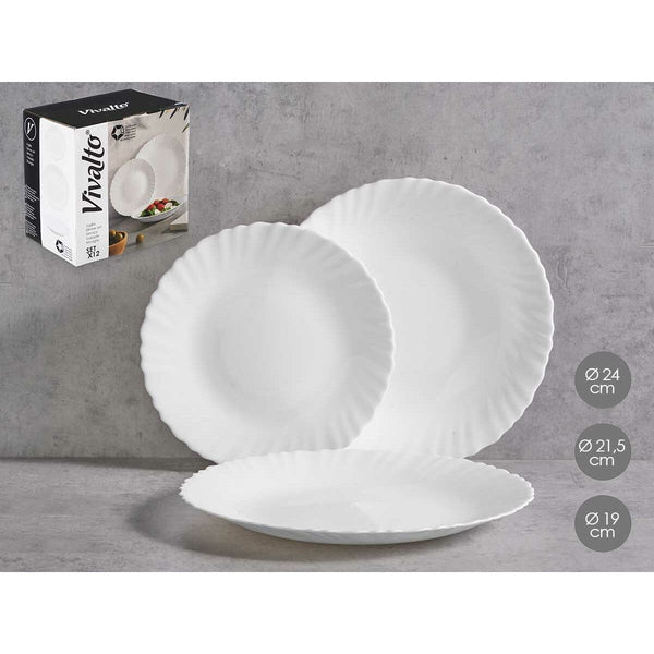 Geschirr Vivalto F-LXP95-75-F-LSP85 Weiß Opalglas