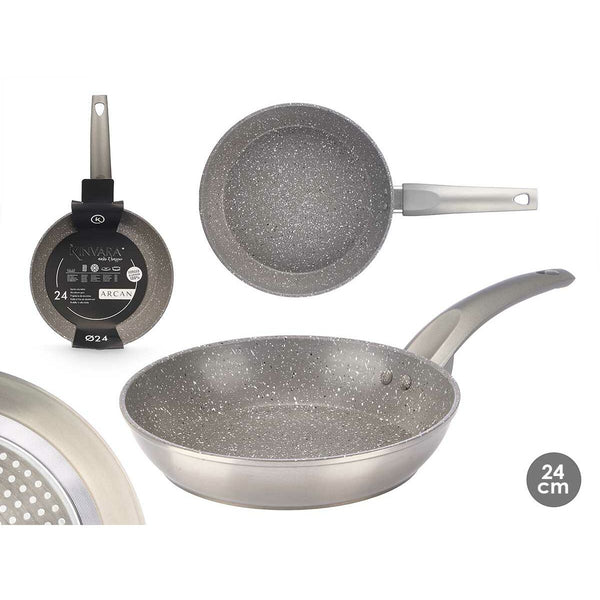Antihaftbeschichtete Pfanne Kinvara 3 Silberfarben Aluminium 24 cm Induktion